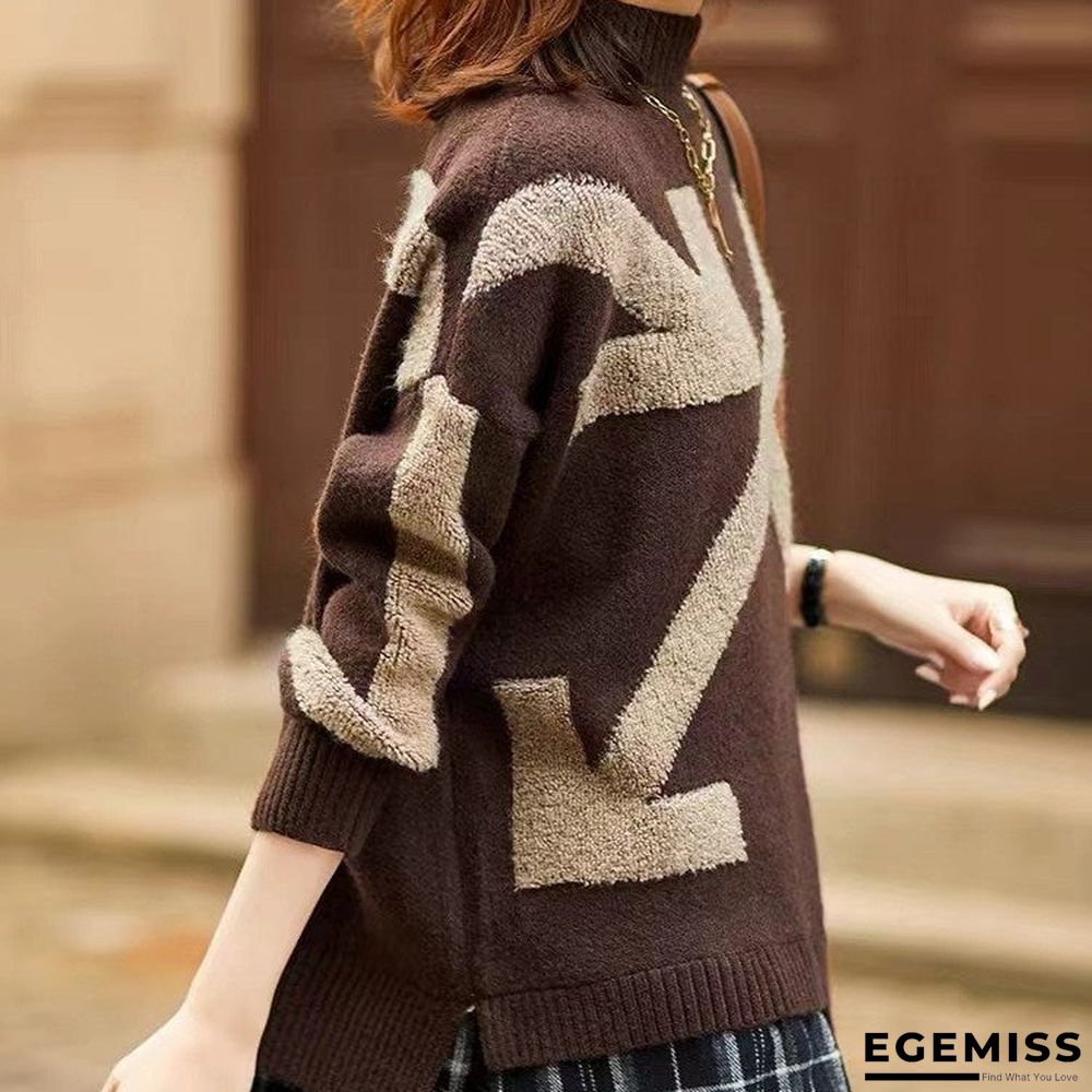 Half-neck Fake Two-piece Sweater Thickened Loose Slim Stitching Coat | EGEMISS