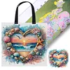 Heart-Shaped Beach Scenery-11CT DIY Stamped Cross Stitch Shopping Bag 40*40cm
