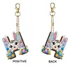 (US Local)PET Double Sided Special Shaped Easter Alphabet DIY Diamond Painting Keychain