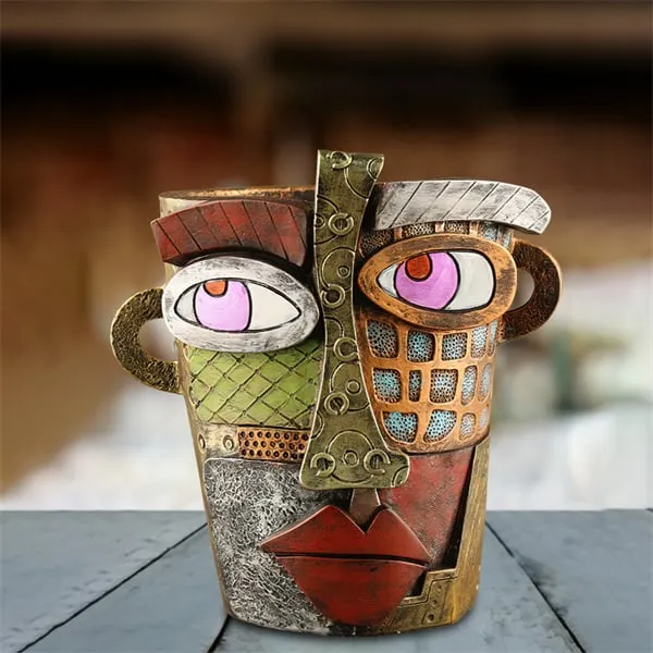 🪴🌸Spring sale 50% off🌺 - handmade picasso brutalist abstract beauty face flower pot