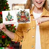 6Pcs Merry Christmas Diamond Painting Greeting Card for Holiday Party Favors