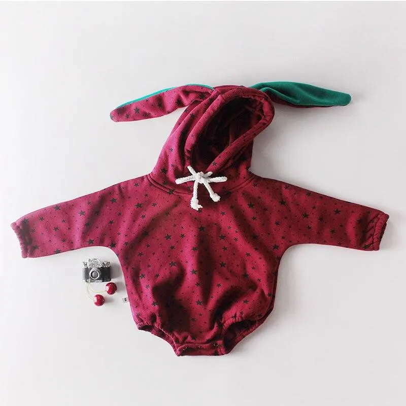 Autumn Winter Infant Baby Boys Girls Rompers Baby Clothes Bear Printing Long Sleeve Rompers Baby Boys Girls Thicken Rompers