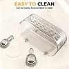 No-Drill Bathroom Suction Storage Box Reusable Multi Functional Suction Cup Shelf Detachable Transparent Storage Hanging Basket for Shampoo Conditioner Soap