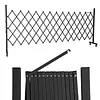 [US Local Warehouse] Retractable Outdoor Fence Expandable Barricade with Casters Free Standing Safety Barrier 0-180 Degree Rotating Folding Safety Gate Railing for Garage Home  (Dark Brown 61 in-11 Feet H-L)