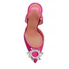 Women's 95mm High Heels Crystal Rhinestone Slingback Pumps Shoes For Wedding Party 