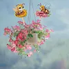 6Pcs Bee DIY Diamond Painting Kits Garden Stakes Diamond Art Kits Garden Decor