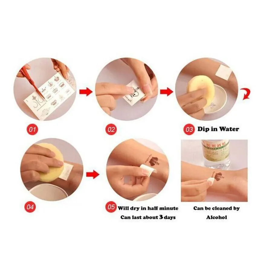 1pcs Tattoo Sticker Gold Foil Long-Lasting Temporary Temporary Tattoos for Girls