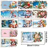 (US Local)12PCS DIY Xmas Pattern Rhinestone Diamond Art Mosaic Postcards for Celebrations
