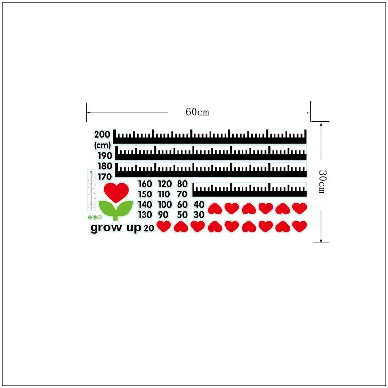 Cartoon Kids Height Measure Wall Sticker Growth Chart Ruler Decals Children Room Decoration Wallpaper Nursery Decor Photo Props