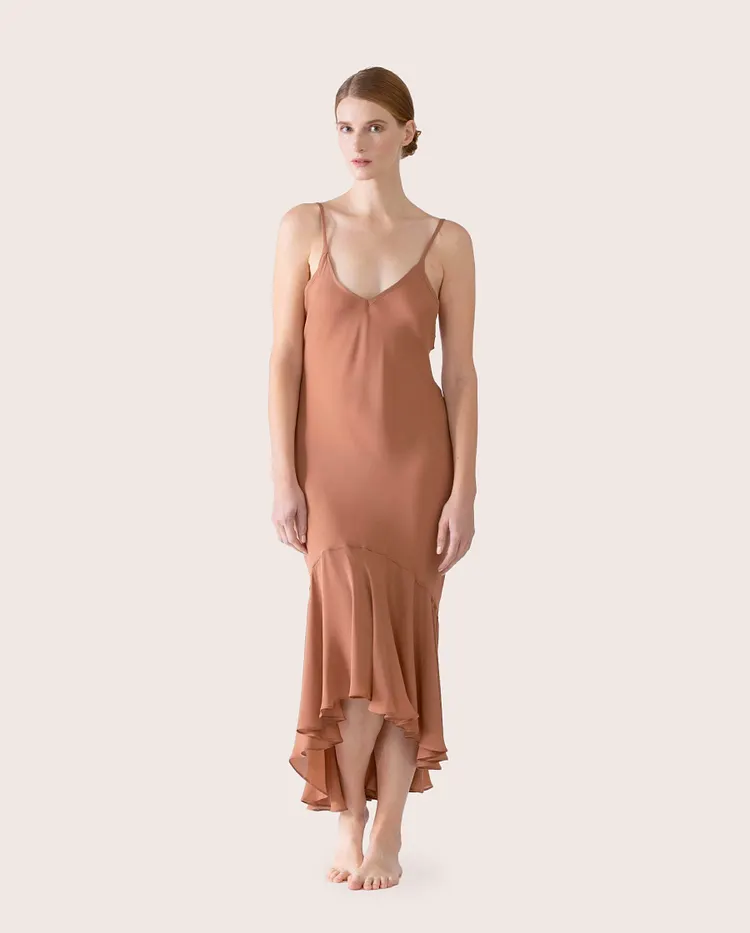 Dahlia Flutter Silk Midi Dress
