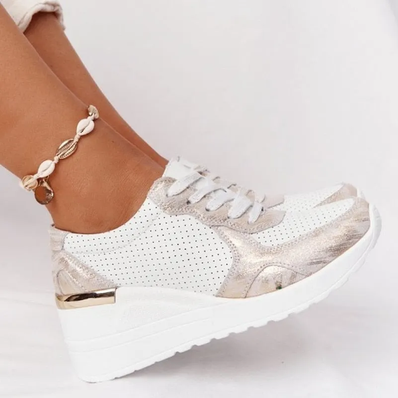 Spring Autumn Women Casual Walking Shoes Height Increasing Sport Wedge Shoes Air Cushion Comfortable Sneakers Zapatos De Mujer