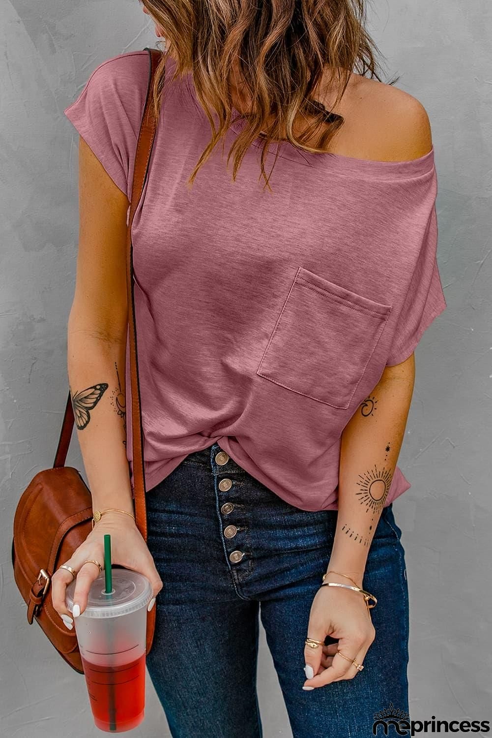 Capped Sleeve Round Neck T-Shirt