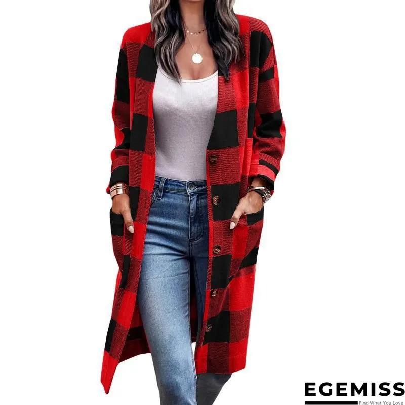 Casual Royal Buffalo Plaid Pocket Coat Women | EGEMISS