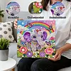 DIY Pearl Painting Baby Elephant for Home Decor with Frame(25x25cm)
