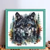 Forest Wolf - 11CT Stamped Cross Stitch - 50*50cm - Animal