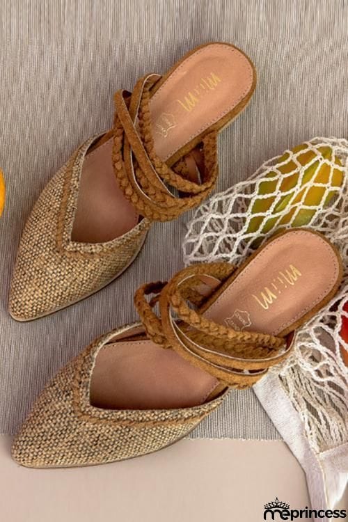 Weave Pointed Toe Flat
