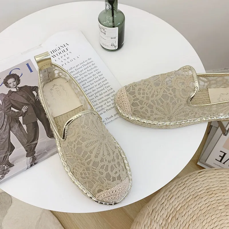 2021 New Espadrilles Women's Fashion Flat Shoes 2021 Sapatos Flax Ballet Chaussure for Espadrille Comfortable Slippers