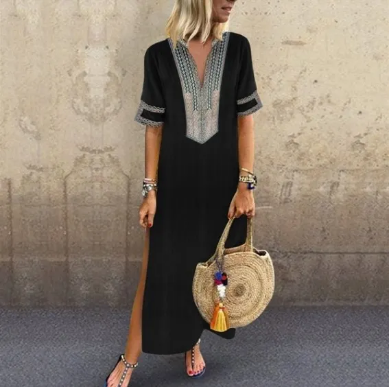 Ethnic Style Slim Slim Short-sleeved Dress