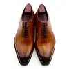 Customized men broque shoes genuine leather