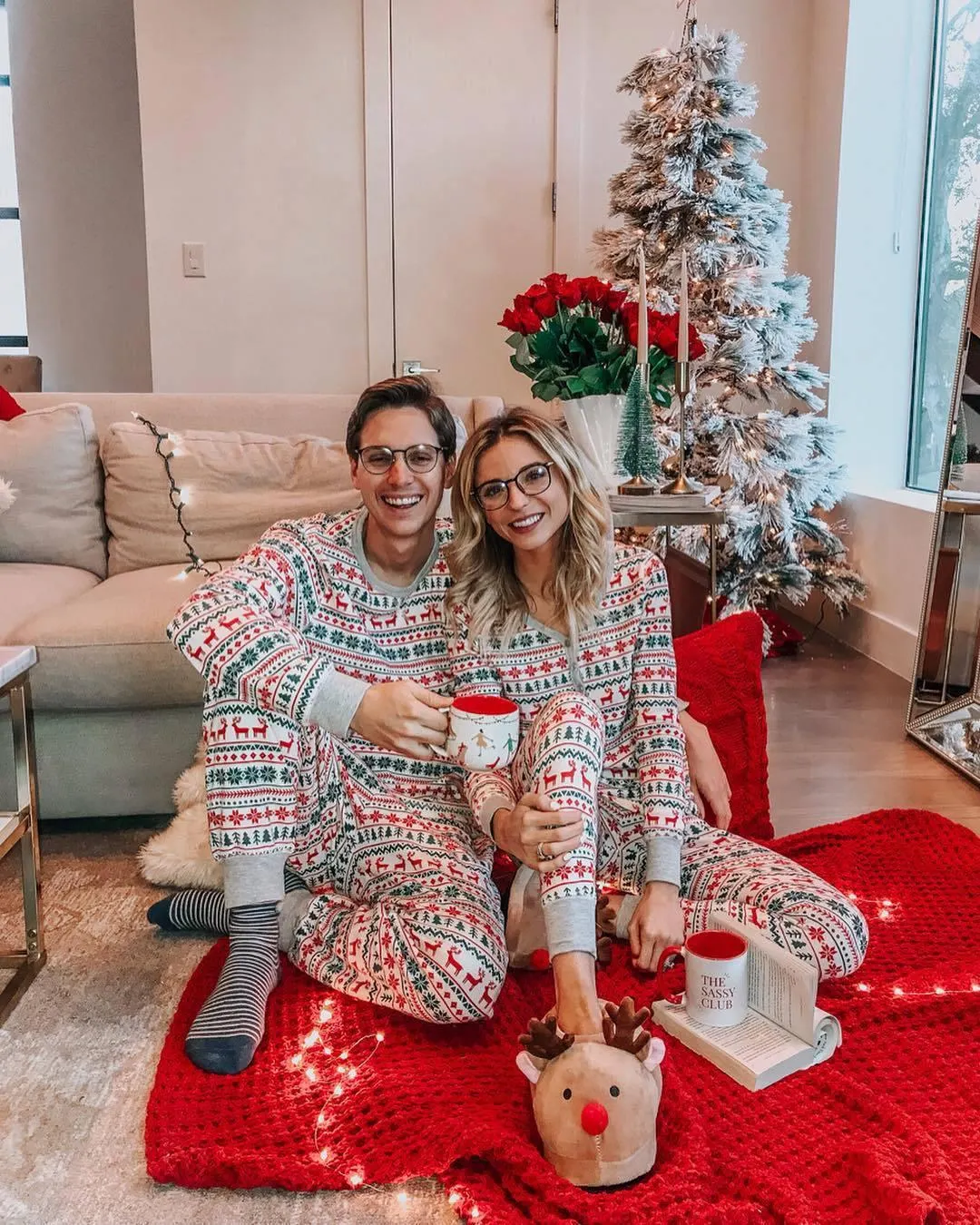 Christmas Deer Snowflake Printed pajamas