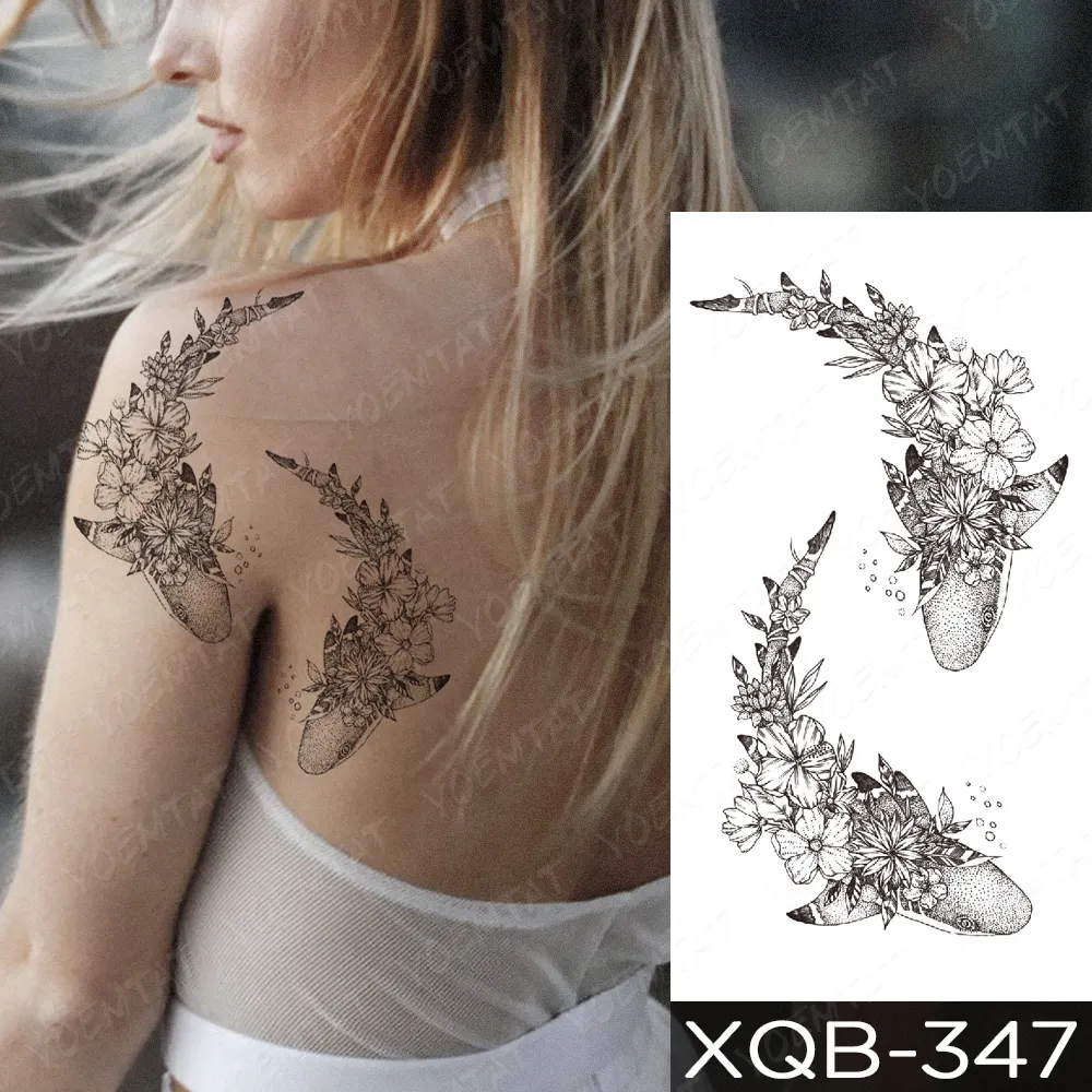 Sdrawing Sdrawing Temporary Sleeve Arm tattoo Sticker Lion Clock Tiger Gear Skeleton Rose tattoos Body Art Fake tatoo Men Women Black