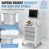 [US Local Warehouse] Medical Cart with 3 Drawers & 4 Wheels & 1 Top Tray Rolling Cart 66 LBS Load Salon Trolley for Hospital Office Bedroom Clinic