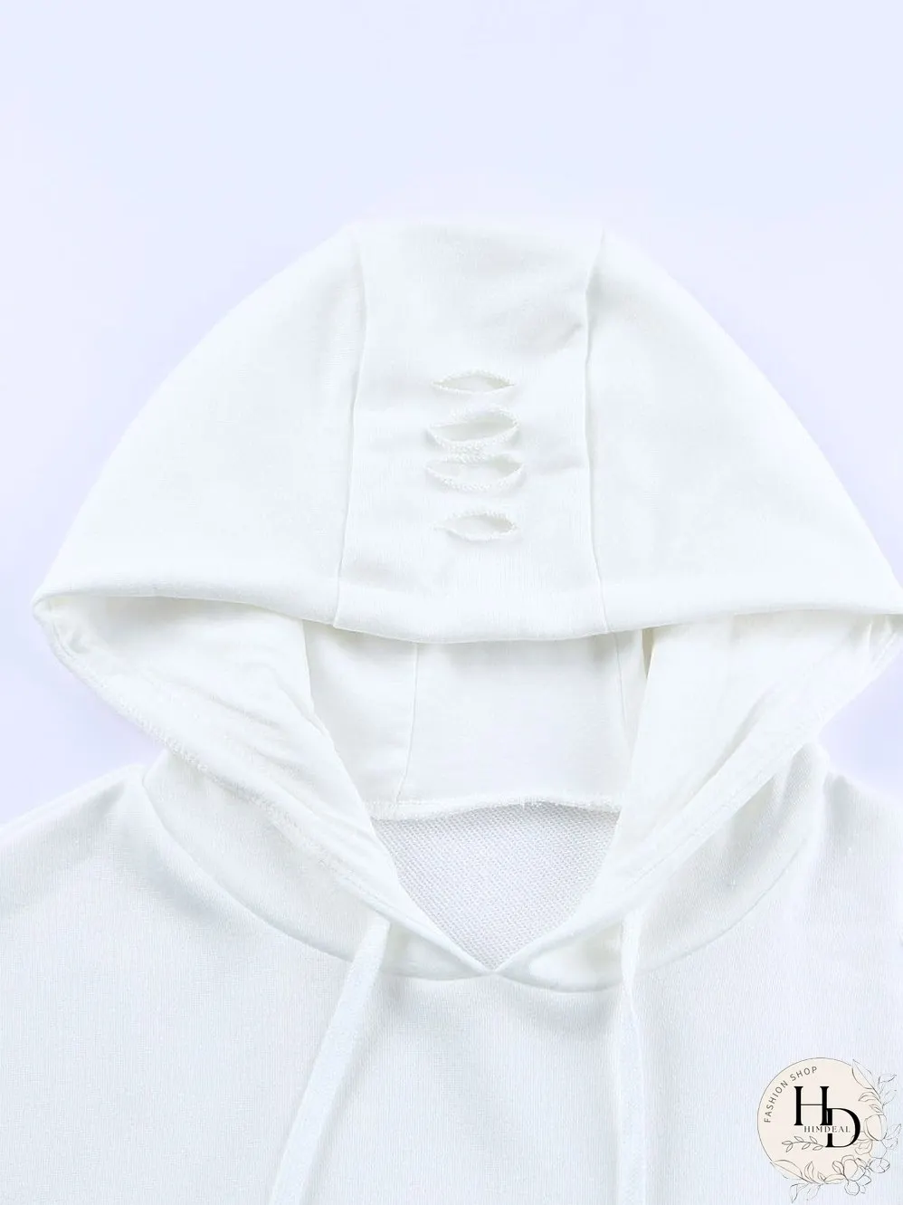 Women's Distressed Pullover Hoodie