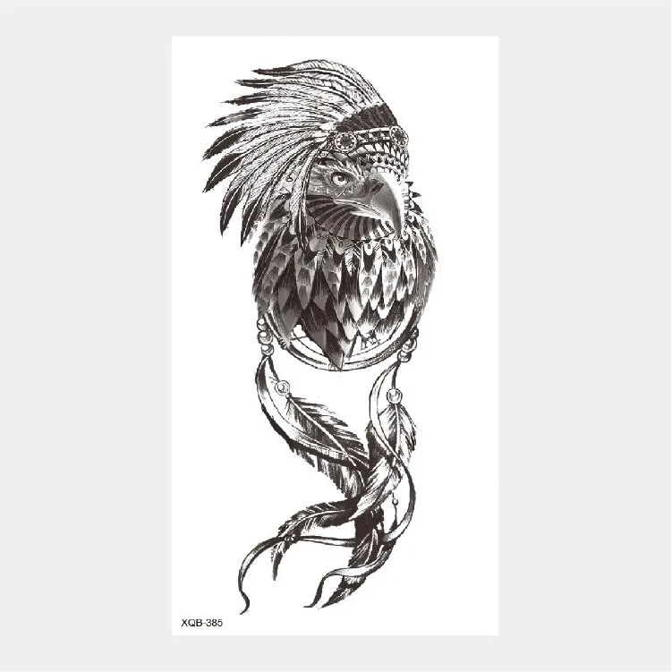 Sdrawing Temporary Tattoo Stickers Animal Tiger Lion Wolf Head Domineering Half Arm Big Picture Water Transfer Tatto Sticker