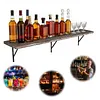 [US Local Warehouse] 5 Tier Floating Shelves 72.05x11.81x7.87in Wall Mounted Hanging Shelf with Metal Bracket for Living Room Kitchen Bathroom Home Storage