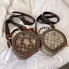 Mini sac bandouli&egrave;re rond zipp&eacute; &agrave; motif ours vintage