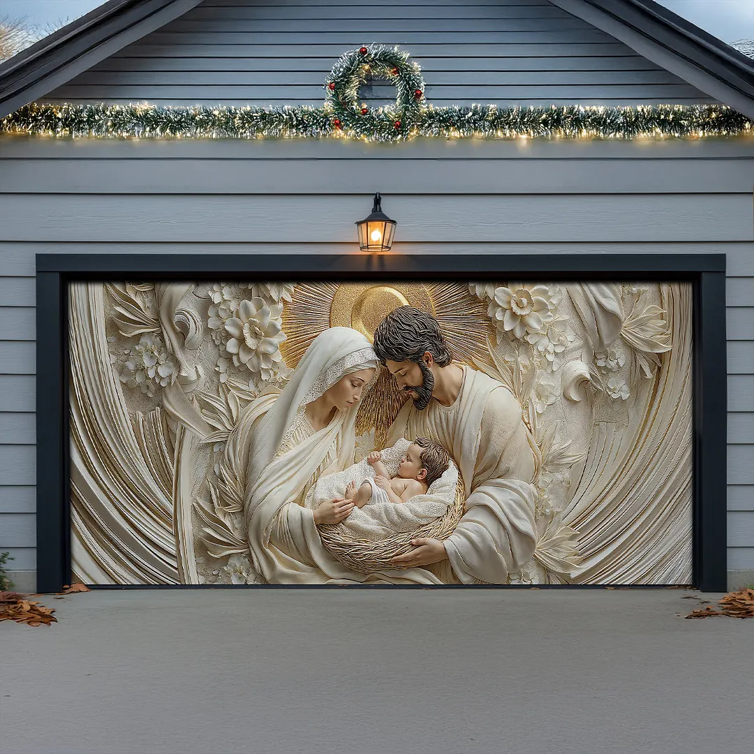 Garage Door Banner Decoration - Holy Family