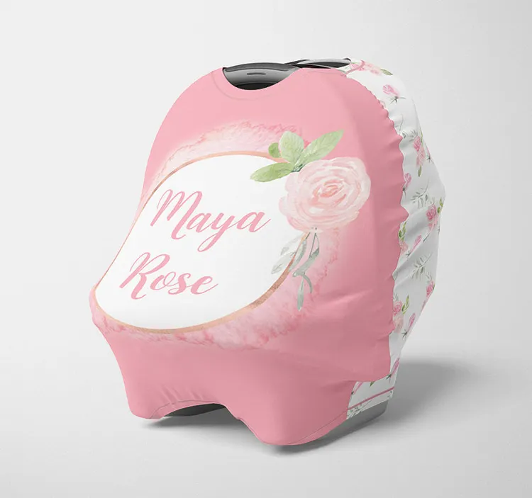 Personalized Baby Floral Car Seat Canopy| Canopyl118