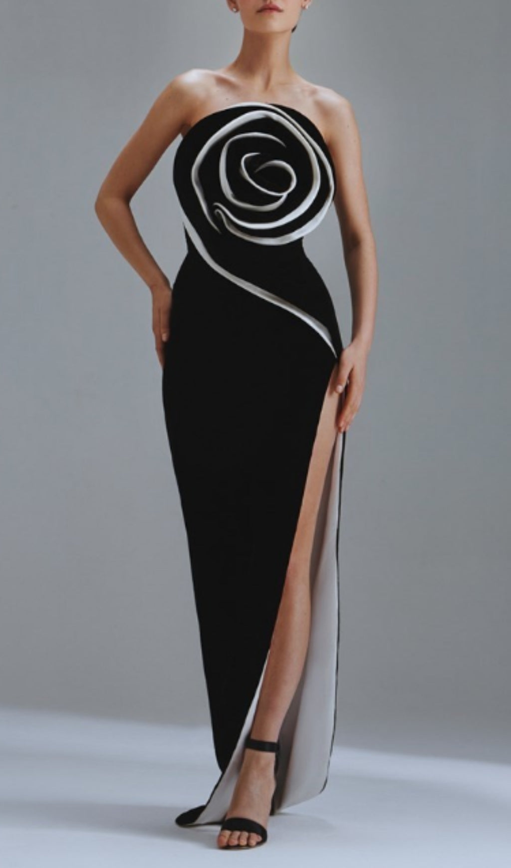 Barra Black Flower Maxi Bandage Dress Flowering Girl