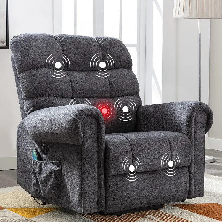 Bestier Elderly-Designed Heavy-Duty Power Lift Recliner - Wide Electric Recliner with Massage, Heat, USB Ports, and Side Pocket