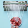 Cling Film Dispenser with Cutter Refillable Plastic Wrap Organizer for Kitchen