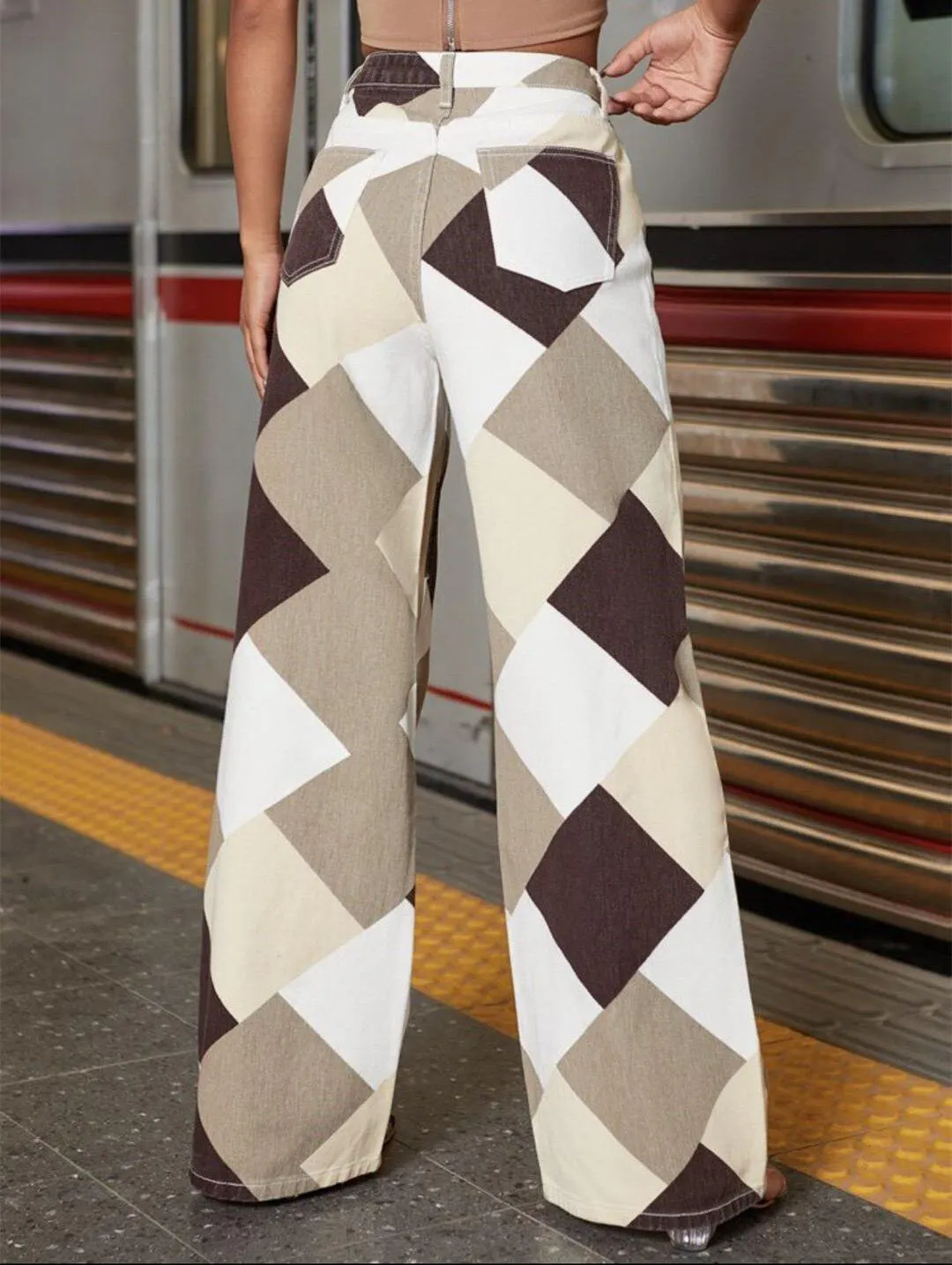 Brownm Harlequin Wide Leg Jeans