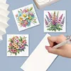 6pcs DIY Blossom Diamond Art Greeting Cards 5D Rhinestone Arts Birthday Card
