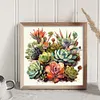 Succulent - 14CT Stamped Cross Stitch - 40*40cm - Flower
