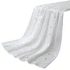 Pearl Gauze Table Runner 120 Inch 10 FT Tulle Shabby Chic Semi Sheer Cheese Cloth Fabric Runner for Wedding Party Baby Shower Birthday