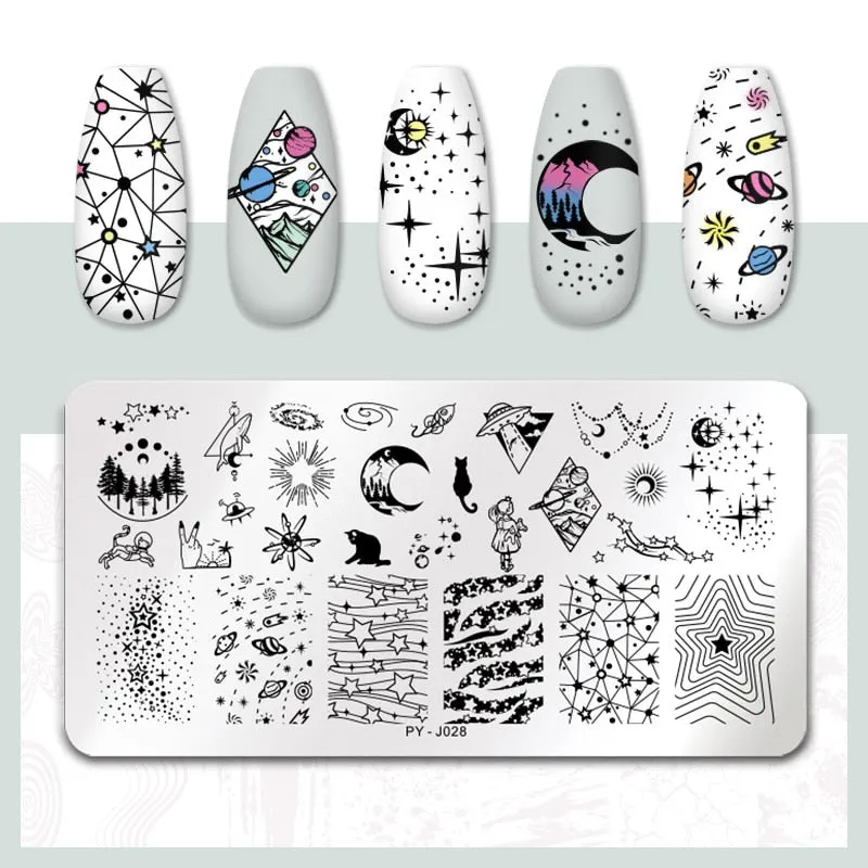 PICT YOU  Nail Stamping Plates Line Pictures Stencil Stainless Steel Nail Design for Printing Nail Art Image Plate Tool-Nail Inspo