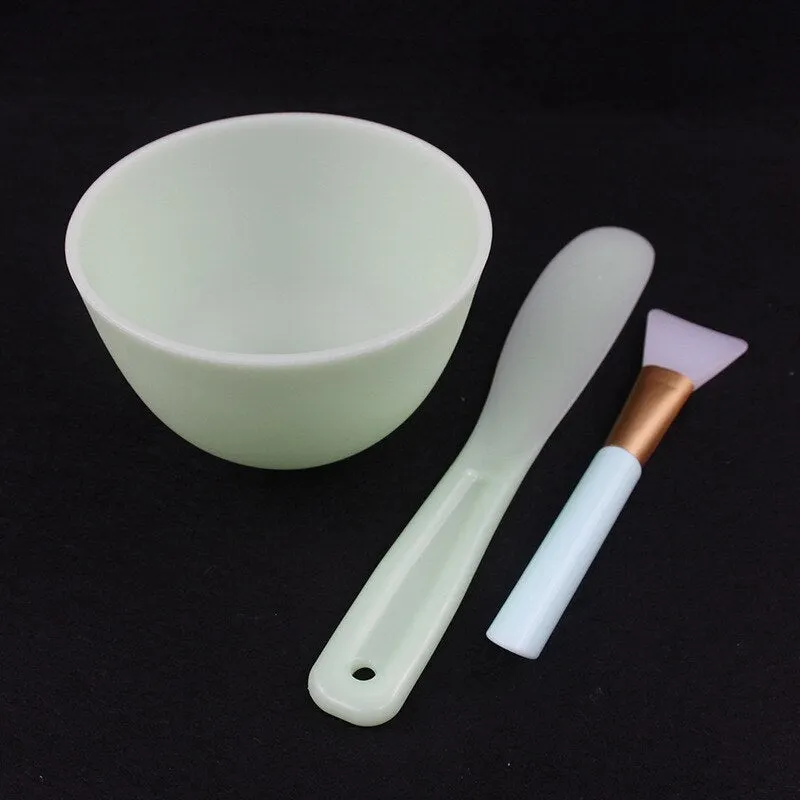 1set Portable DIY Mask Tools Non-toxic Silicone Bowl Brush Mud Stick Cup Spoon Kit Multi-functional Face Makeup Tools Durable