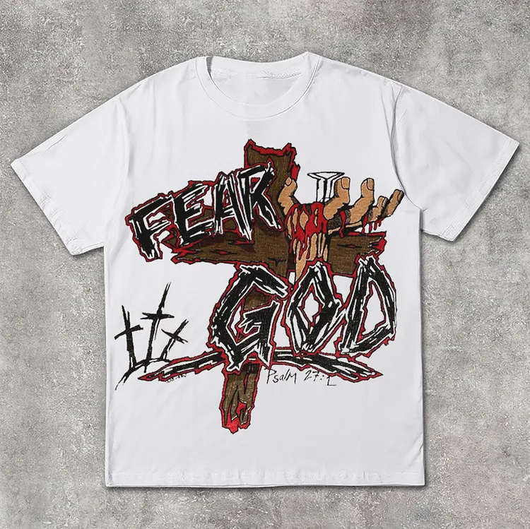 Rare Vintage 1994 Fear God Psalm 27:1 Single Stitch Shirt