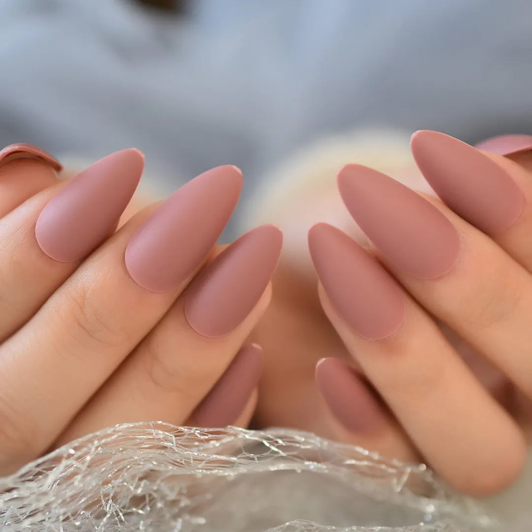 Nail Art Salon Oval Acrylic French Nail Kit Real Medium Length Grace Oval Fake Nails French 24 Tips-Nail Inspo