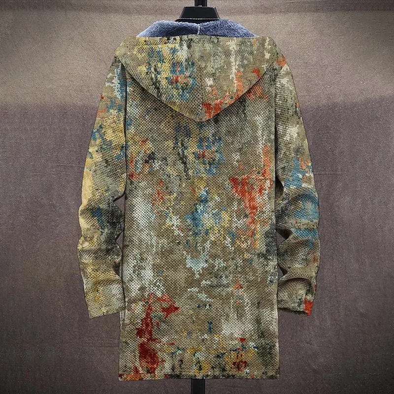 Retro Gradient Art Plush Thick Long Sleeve Jacket