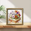 Diamond Painting Wooden Double-Sided Flowers Book Ornaments Kit with Photo Frame Desktop