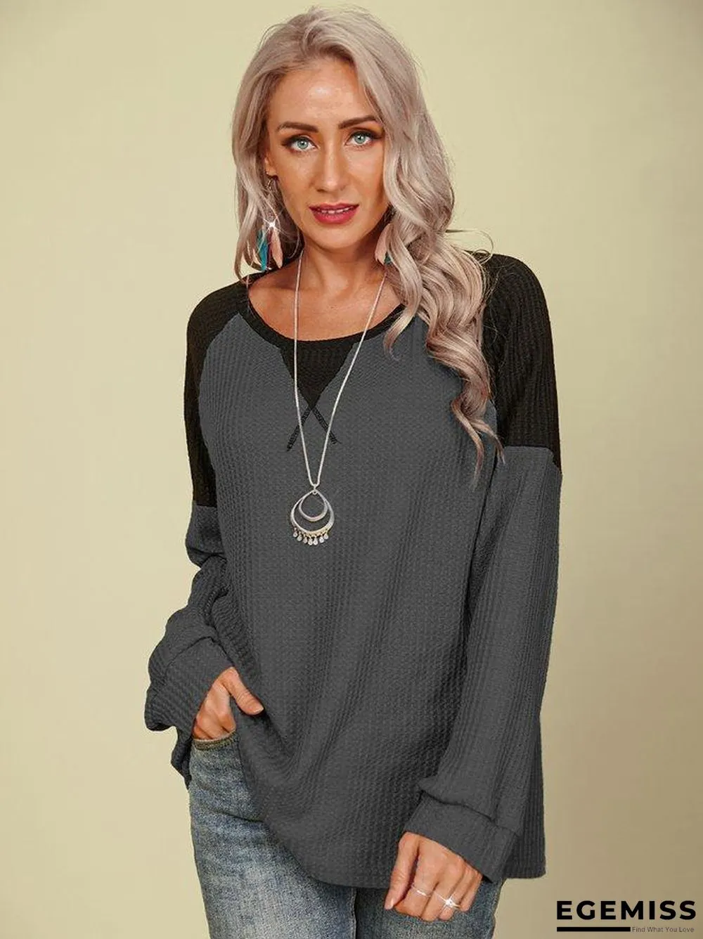 Casual Crew Neck Shirts & Tops | EGEMISS