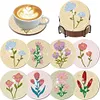 8pcs/set Diamond Painting Bouquet Coaster Cup Cushion Home Decor
