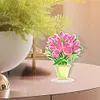 >SALE<DIY Diamonds Painting Ornaments Handmade Acrylic Flower(Pink Tulip)
