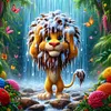(US Local)Lion-Full Round Diamond Painting(40x40cm)