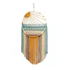 (Finished Product)Woven Hanging Tapestry Tassels No Drilling Sunset Wall Art Dream Catcher Handmade Colorful Tapestry for Apartment Living Room Bedroom Nursery Backdrop